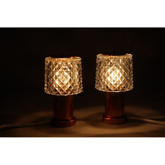 Image 1 of Paire de lampes de table vintage en cuivre par Kamenicky Senov, Tchécoslovaquie