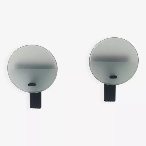 2X D'Applique Vintage, Métal Noir Et Verre Sablé, Italie 1980