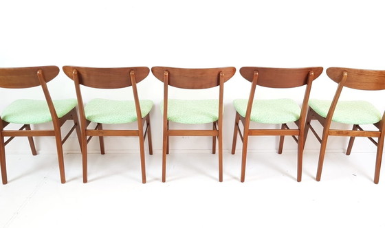 Image 1 of 5 Danish Farstrup Dining Chairs | Green New Upholstered