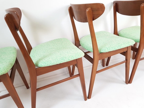 Image 1 of 5 Danish Farstrup Dining Chairs | Green New Upholstered