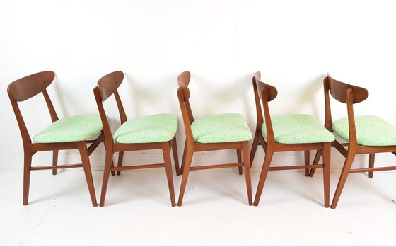 Image 1 of 5 Danish Farstrup Dining Chairs | Green New Upholstered