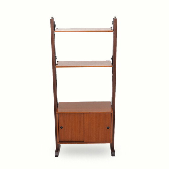 Image 1 of Bibliothèque vintage en bois plaqué avec étagères et conteneur, Italie 1960