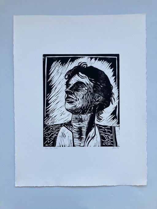 Hendrik Kist - Lino Portrait - Vintage