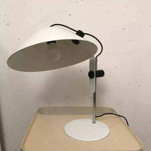 Lampe Métal Laqué Blanc, Lella Montecroci Et Marco De Carli, Arrelam, 1970