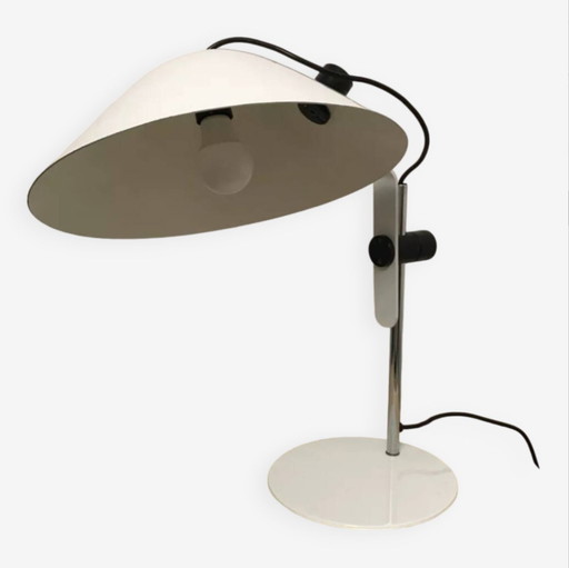 Lampe Métal Laqué Blanc, Lella Montecroci Et Marco De Carli, Arrelam, 1970