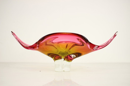 Bol en verre d'art bohémien par Josef Hospodka, 1960's