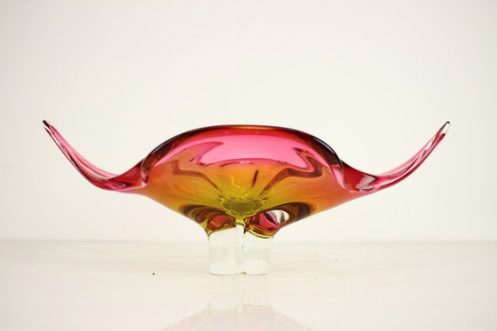 Image 1 of Bol en verre d'art bohémien par Josef Hospodka, 1960's