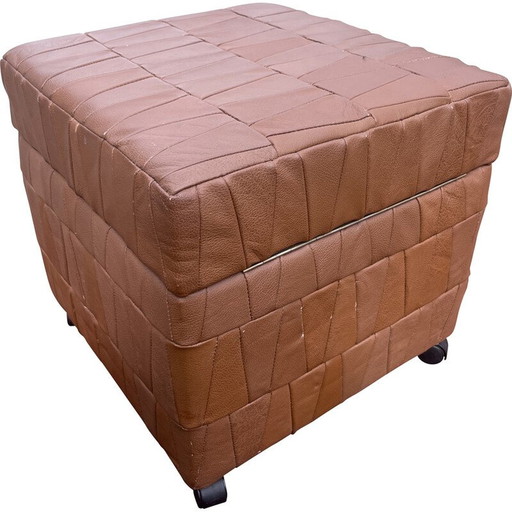 Coffre à roulettes en cuir, 1980