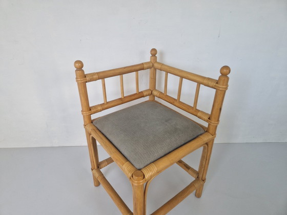 Image 1 of Chaise d'angle en bambou style Boho