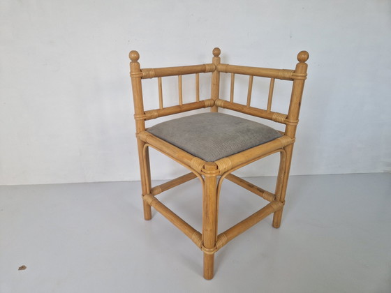 Image 1 of Chaise d'angle en bambou style Boho