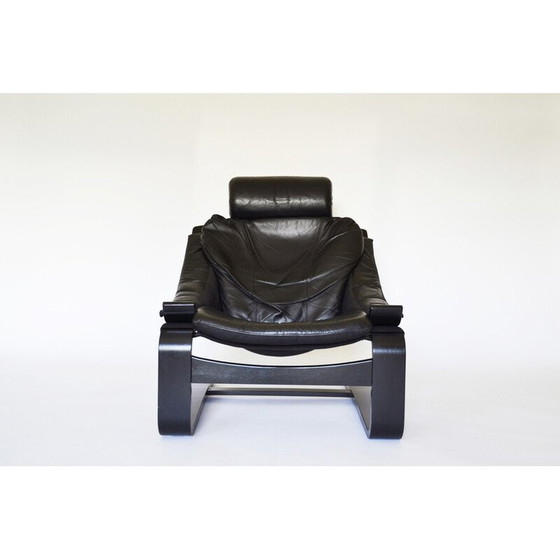 Image 1 of Ensemble de salon Kroken en cuir vintage par Åke Fribytter pour Nelo Mobel, 1970