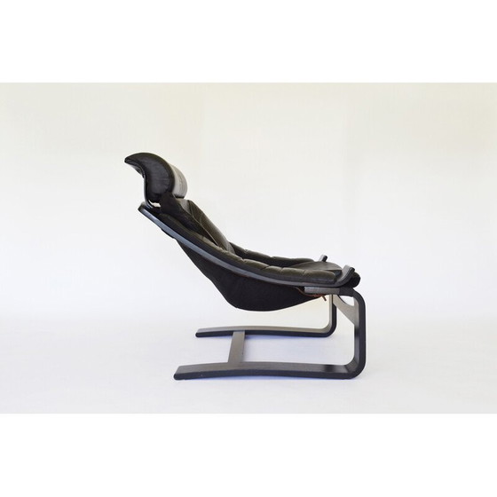 Image 1 of Ensemble de salon Kroken en cuir vintage par Åke Fribytter pour Nelo Mobel, 1970