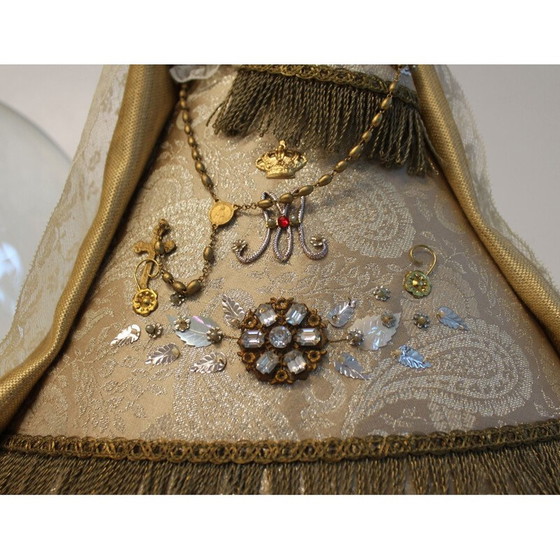 Image 1 of Vierge noire vintage en cire tenant l'enfant Jésus