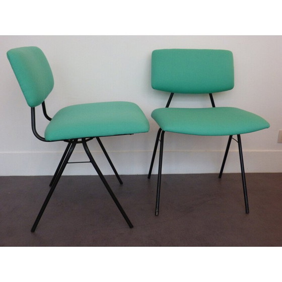 Image 1 of Ensemble de 4 chaises à compas, Pierre GUARICHE - années 1950