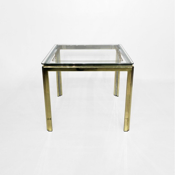 Image 1 of Table d'appoint vintage en laiton et chrome par Renato Zevi, Italie 1970