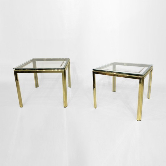 Image 1 of Table d'appoint vintage en laiton et chrome par Renato Zevi, Italie 1970