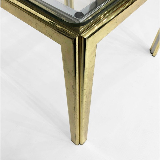 Image 1 of Table d'appoint vintage en laiton et chrome par Renato Zevi, Italie 1970