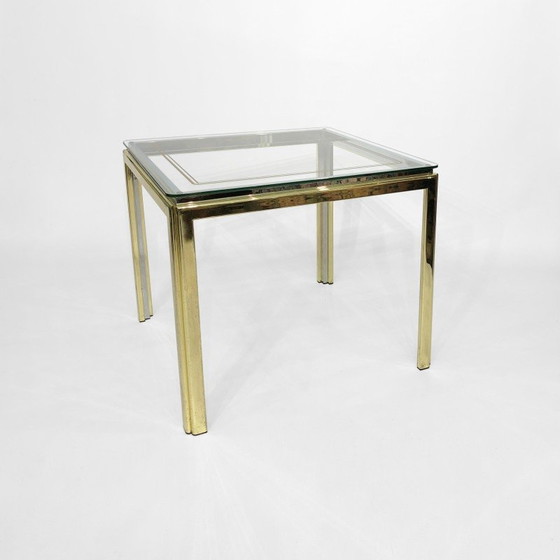 Image 1 of Table d'appoint vintage en laiton et chrome par Renato Zevi, Italie 1970