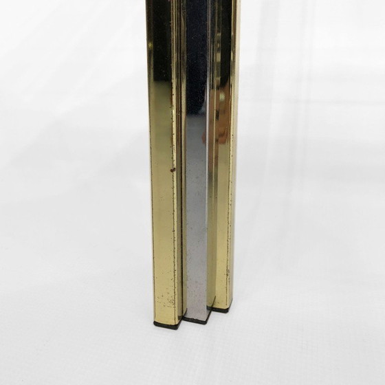 Image 1 of Table d'appoint vintage en laiton et chrome par Renato Zevi, Italie 1970