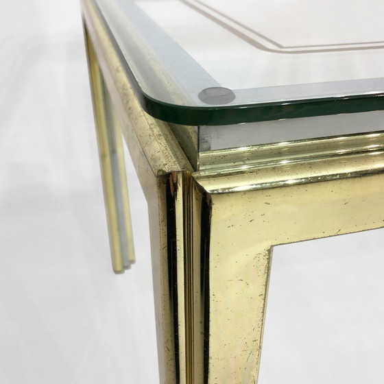 Image 1 of Table d'appoint vintage en laiton et chrome par Renato Zevi, Italie 1970