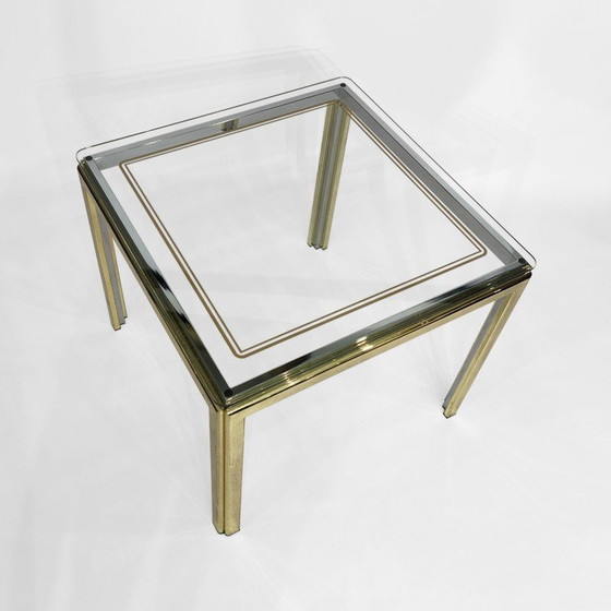 Image 1 of Table d'appoint vintage en laiton et chrome par Renato Zevi, Italie 1970