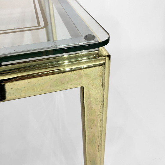 Image 1 of Table d'appoint vintage en laiton et chrome par Renato Zevi, Italie 1970