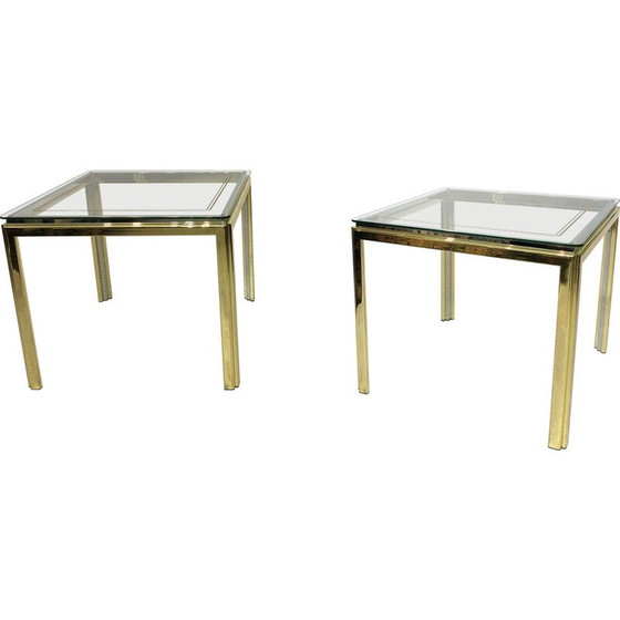 Image 1 of Table d'appoint vintage en laiton et chrome par Renato Zevi, Italie 1970