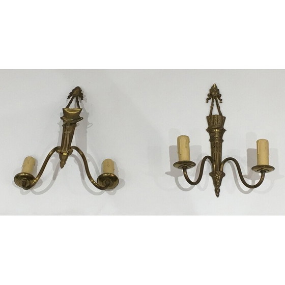 Image 1 of Paire d'appliques en bronze, France 1960