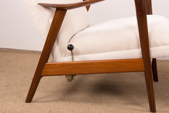 Image 1 of Grand Fauteuil Norvégien en Teck avec Ottoman par Folke Ohlsson pour Westnofa 1960