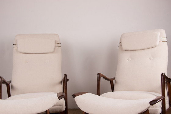 Image 1 of Grand Fauteuil Norvégien en Teck avec Ottoman par Folke Ohlsson pour Westnofa 1960