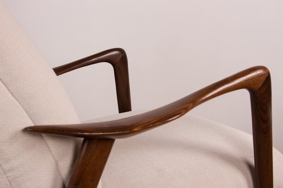 Image 1 of Grand Fauteuil Norvégien en Teck avec Ottoman par Folke Ohlsson pour Westnofa 1960