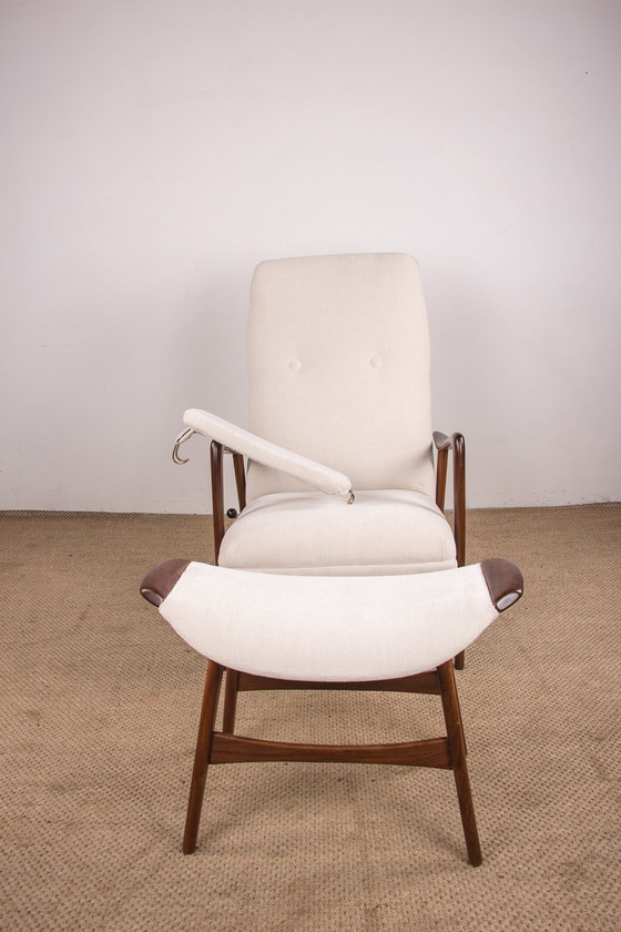 Image 1 of Grand Fauteuil Norvégien en Teck avec Ottoman par Folke Ohlsson pour Westnofa 1960