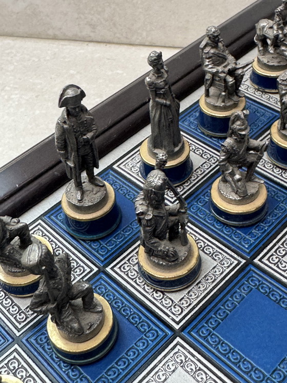 Image 1 of Jeu D’Échecs Par Franklin Mint: Bataille De Waterloo