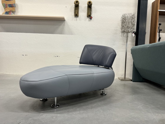 Image 1 of Leolux Kikko Chaise Longue Fauteuil Cuir Bleu