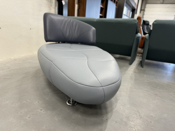 Image 1 of Leolux Kikko Chaise Longue Fauteuil Cuir Bleu