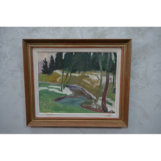 Image 1 of Peinture vintage de Hjalmar Lundström, Suède 1950.