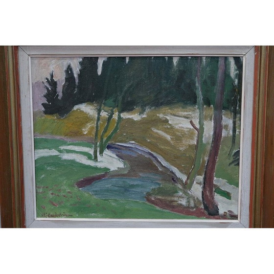 Image 1 of Peinture vintage de Hjalmar Lundström, Suède 1950.