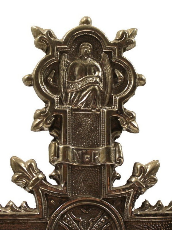 Image 1 of Imposante croix d'autel en métal