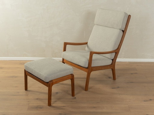 Fauteuil Senator avec tabouret Par Ole Wanscher