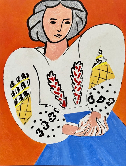 Peter Waterschoot 1969-2022 Superbe Peinture Hommage À Henri Matisse