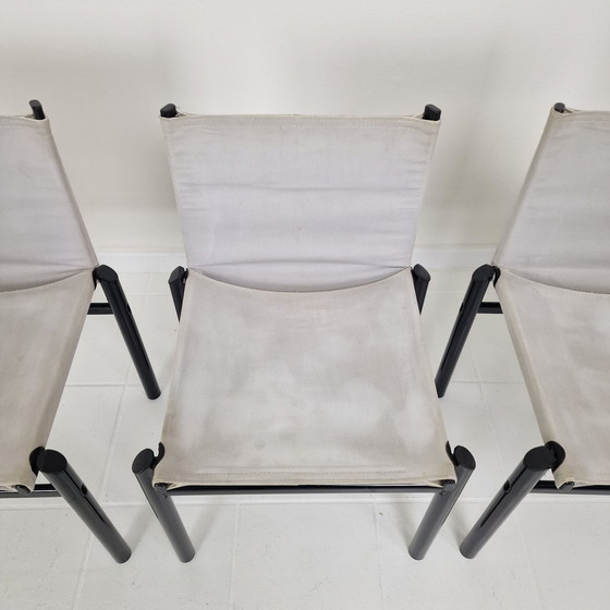 Image 1 of Ensemble de 4 chaises de salle à manger "Mastro" par Afra & Tobia Scarpa pour Molteni, Italie 1980's