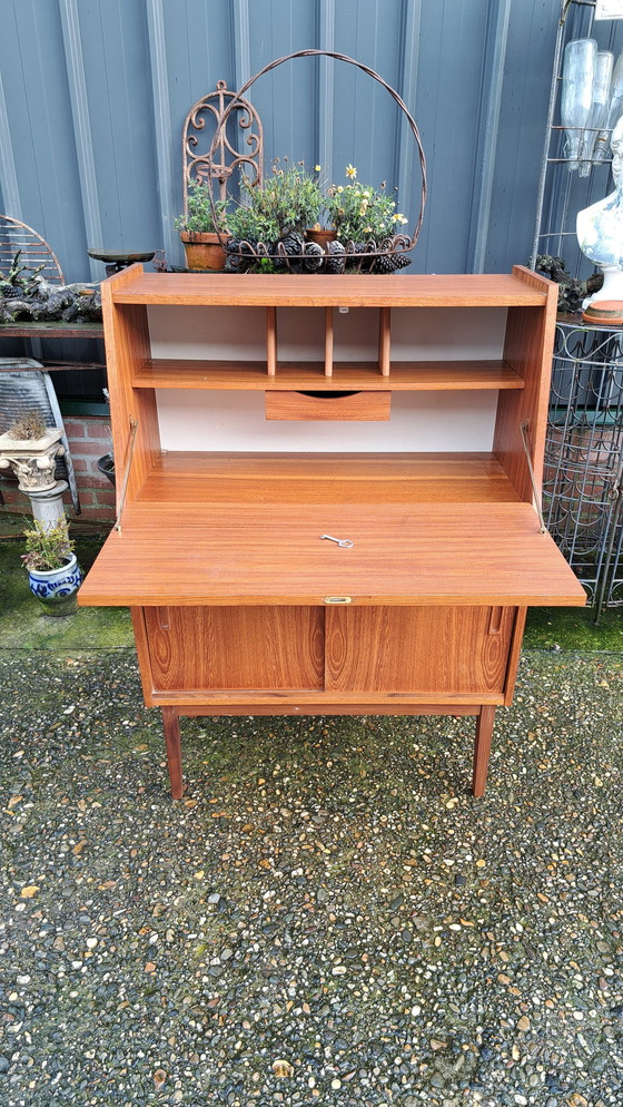 Image 1 of Vintage Secretaire, Flap Desk, Disc Table Afm79X38 And 112Cm High.