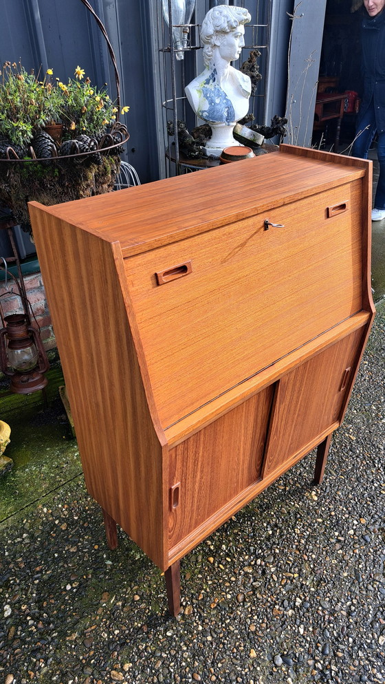 Image 1 of Vintage Secretaire, Flap Desk, Disc Table Afm79X38 And 112Cm High.