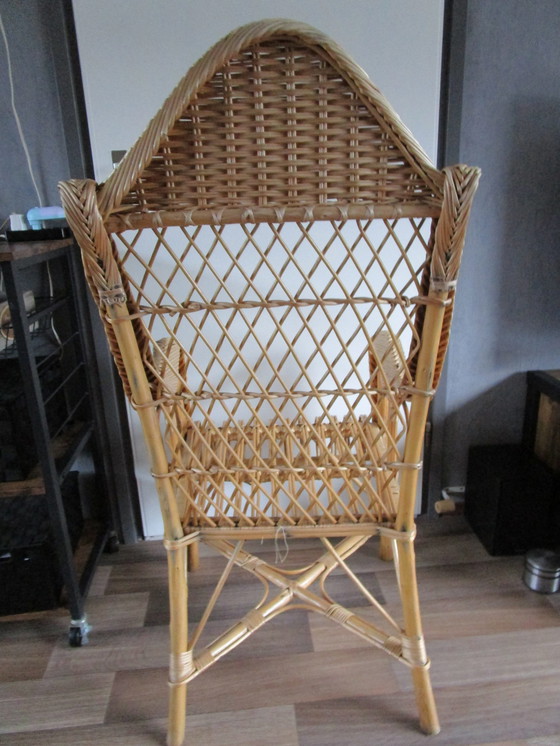 Image 1 of Nouvelle chaise en rotin Début des années 1970