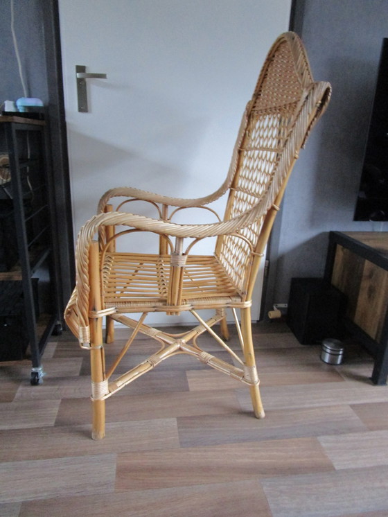 Image 1 of Nouvelle chaise en rotin Début des années 1970