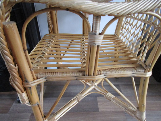 Image 1 of Nouvelle chaise en rotin Début des années 1970