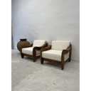 Paire de fauteuils vintage en teck