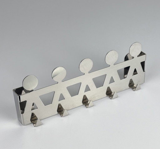 Alessi Girotondo Wall Coat Rack Hooks Silver King Kong Chrome