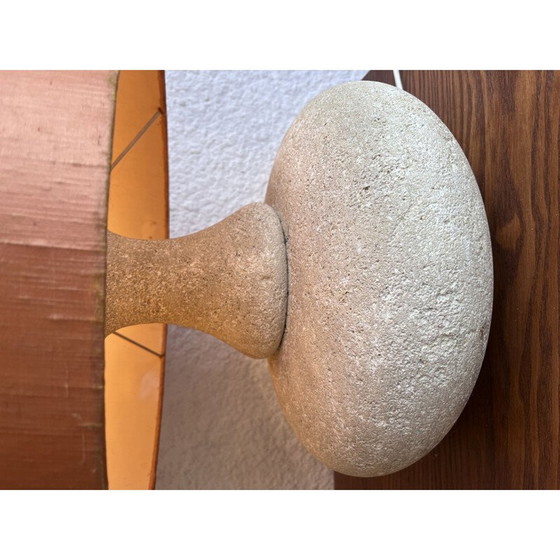 Image 1 of Lampe vintage en pierre naturelle et tissu, 1970