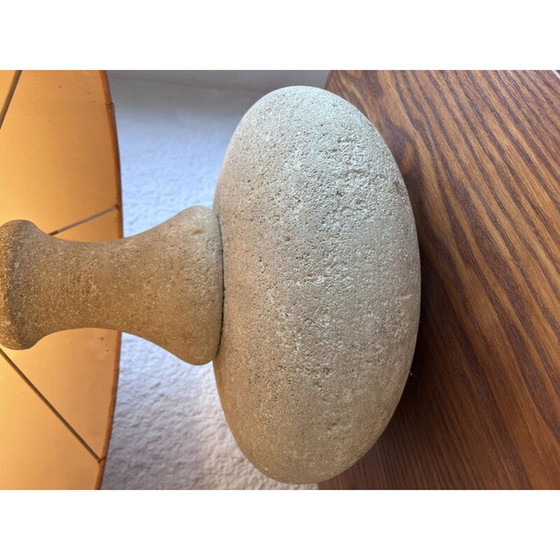 Image 1 of Lampe vintage en pierre naturelle et tissu, 1970